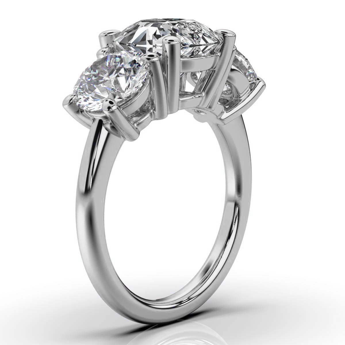 14K White Gold Tandir Three Stone Lab Grown Diamond Ring (2 1/2 ct. tw)