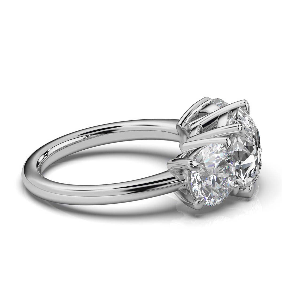 14K White Gold Tandir Three Stone Lab Grown Diamond Ring (2 1/2 ct. tw)