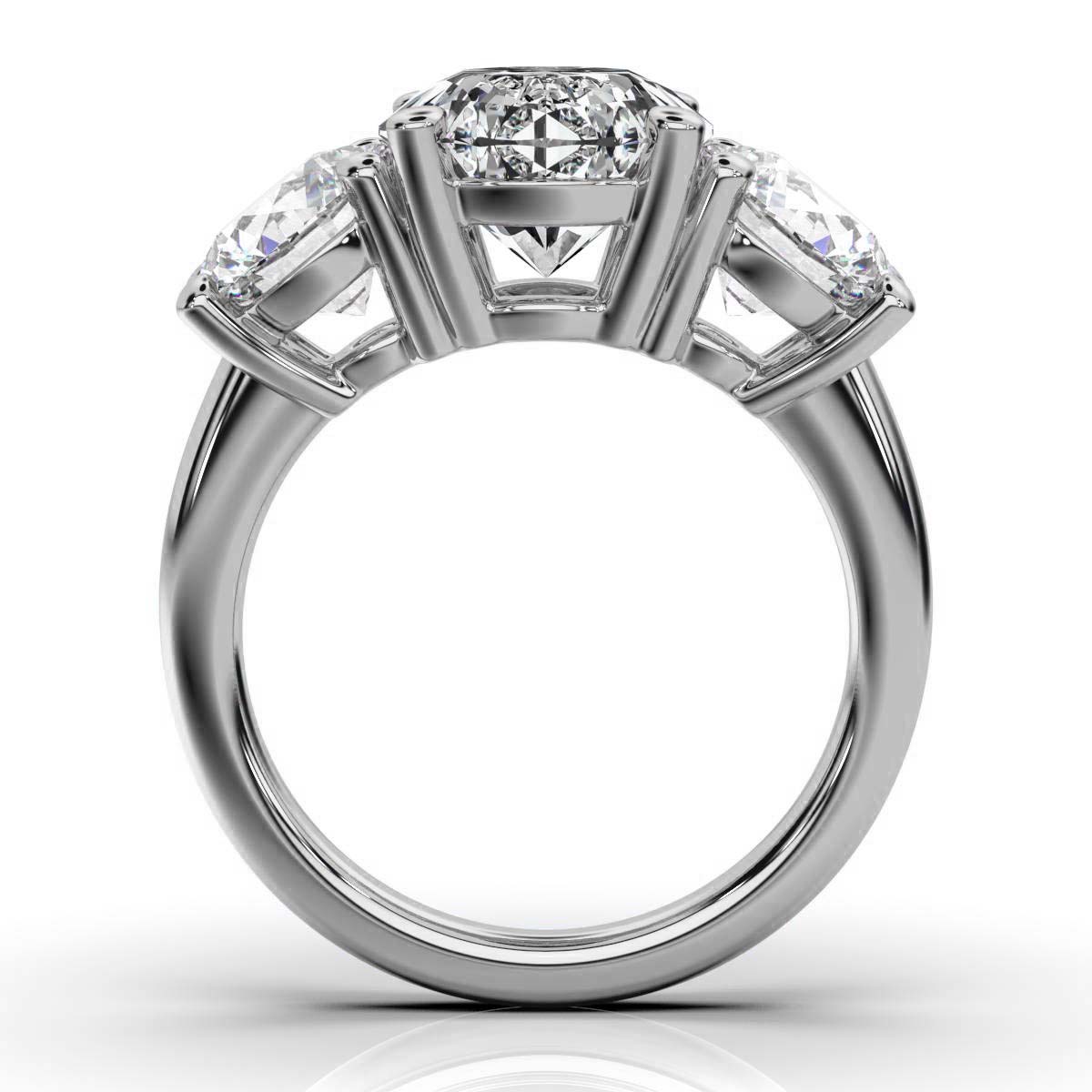 14K White Gold Tandir Three Stone Lab Grown Diamond Ring (2 1/2 ct. tw)