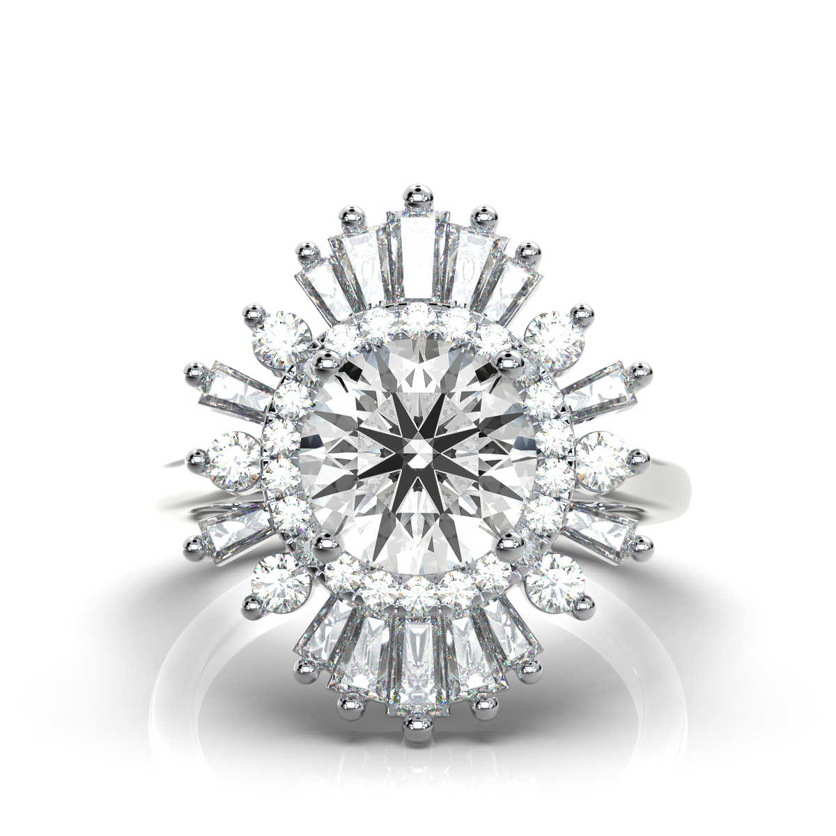 14K White Gold Andromeda Halo Lab Grown Diamond Ring (1.00 ct. tw)