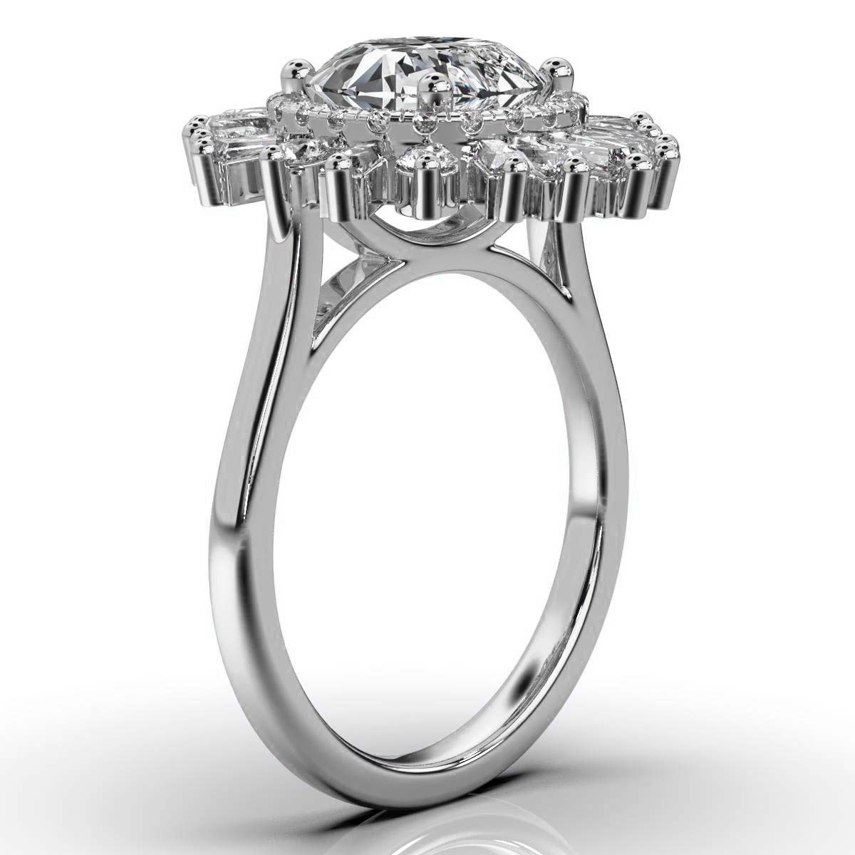 14K White Gold Andromeda Halo Lab Grown Diamond Ring (1.00 ct. tw)
