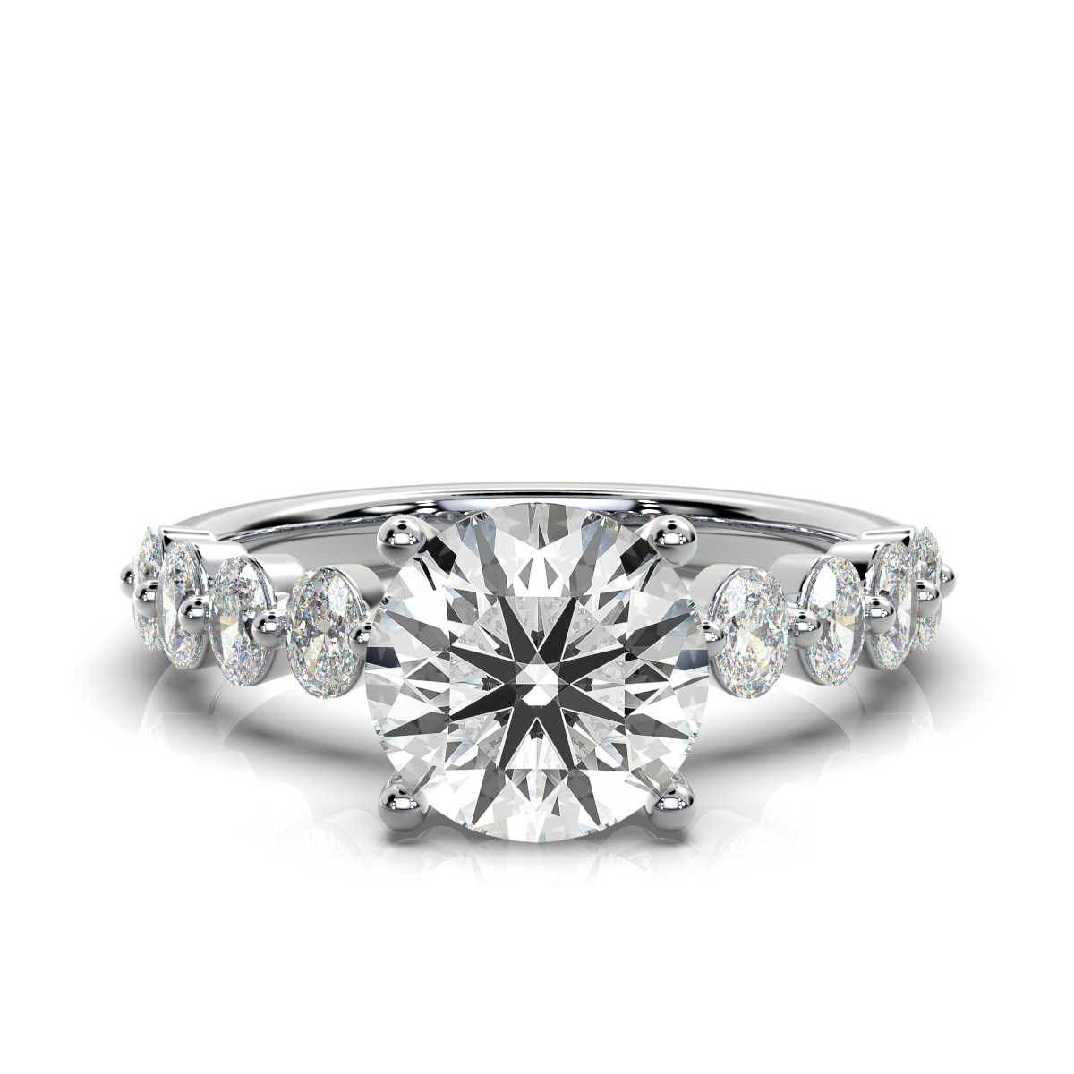 14K White Gold Simonne Lab Grown Diamond Engagement Ring (3/4 ct. tw)