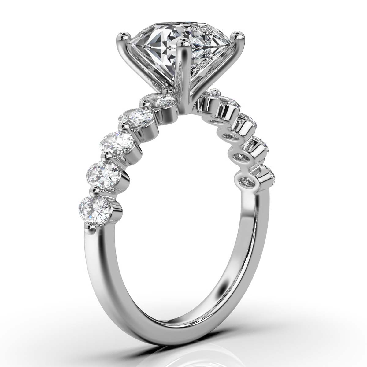 14K White Gold Simonne Lab Grown Diamond Engagement Ring (3/4 ct. tw)