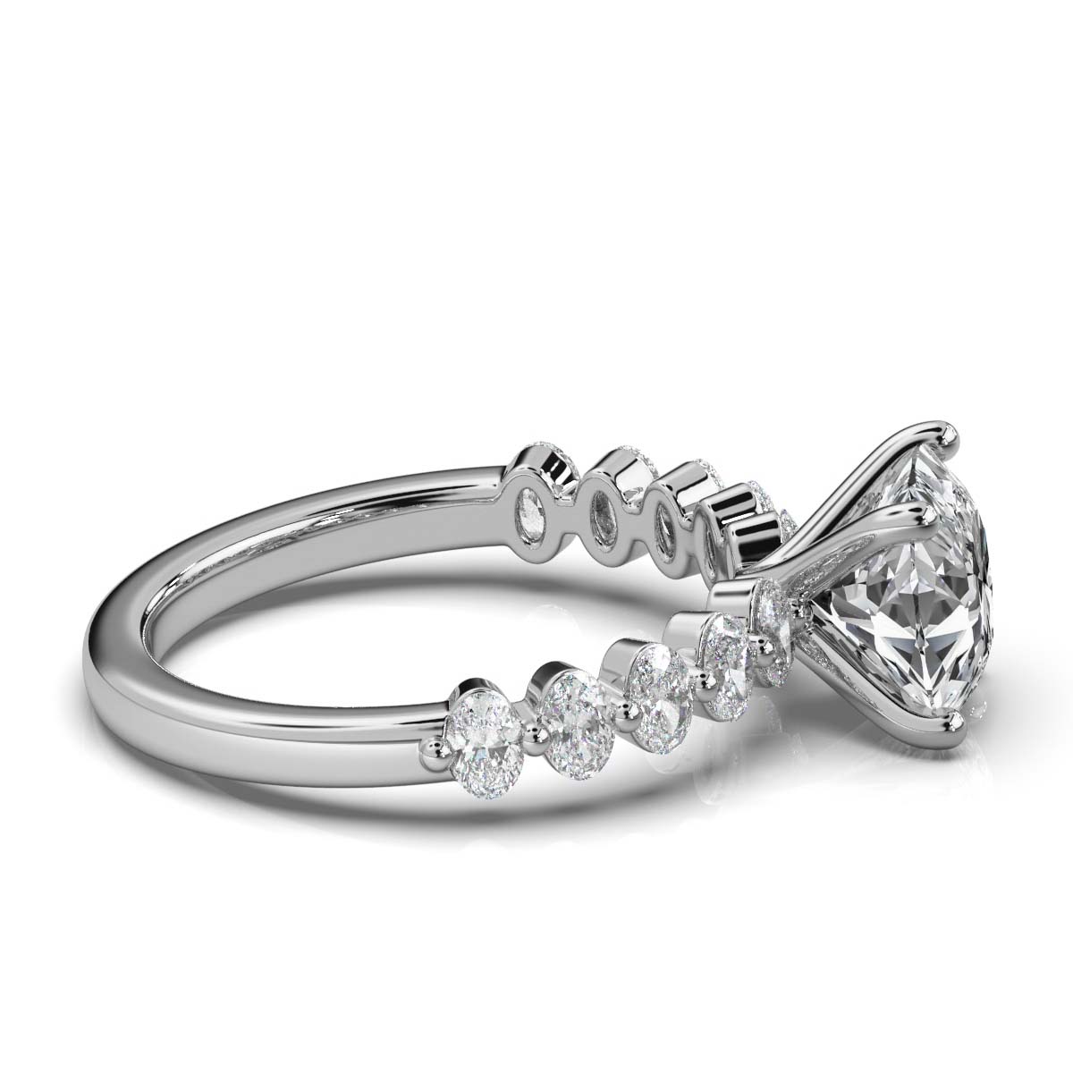 14K White Gold Simonne Lab Grown Diamond Engagement Ring (3/4 ct. tw)