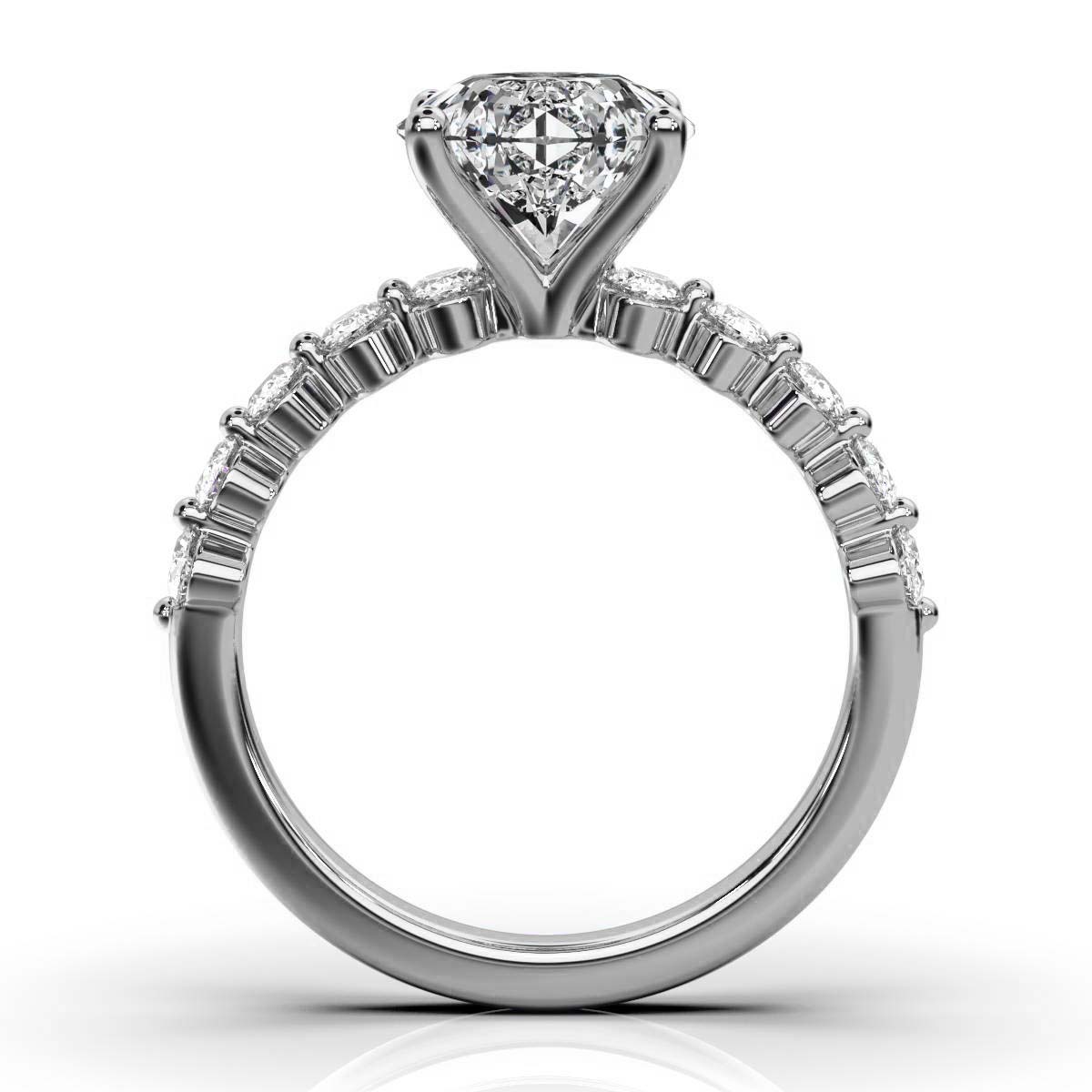 14K White Gold Simonne Lab Grown Diamond Engagement Ring (3/4 ct. tw)