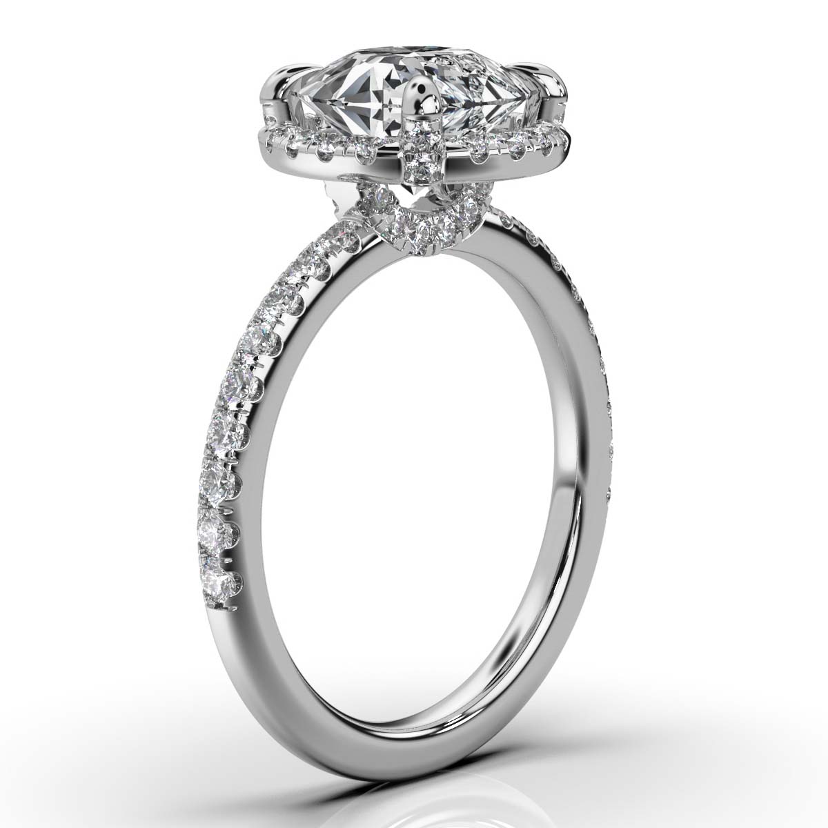 14K White Gold Mandim Halo Hidden Accents Lab Grown Diamond Ring (1/3 ct. tw)