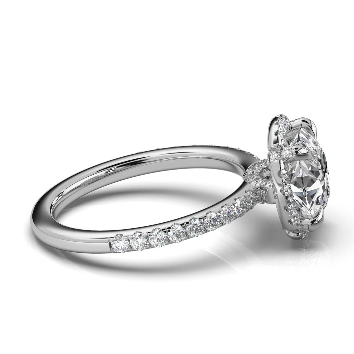 14K White Gold Mandim Halo Hidden Accents Lab Grown Diamond Ring (1/3 ct. tw)