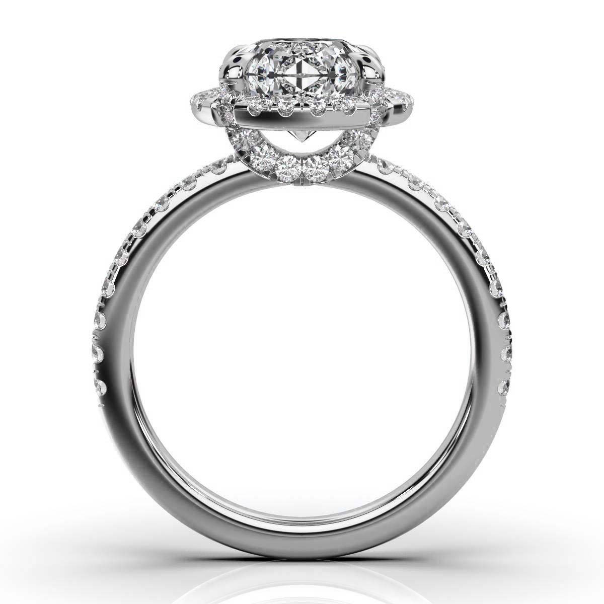 14K White Gold Mandim Halo Hidden Accents Lab Grown Diamond Ring (1/3 ct. tw)
