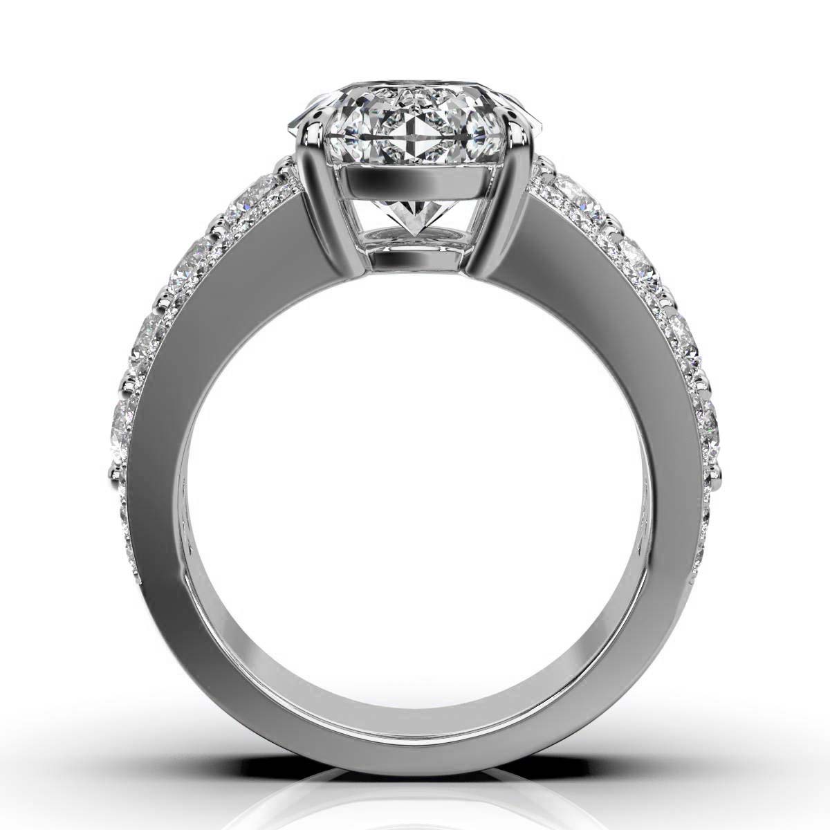 14K White Gold Celestia Three-Row Lab Grown Diamond Ring (1 1/10 ct. tw)