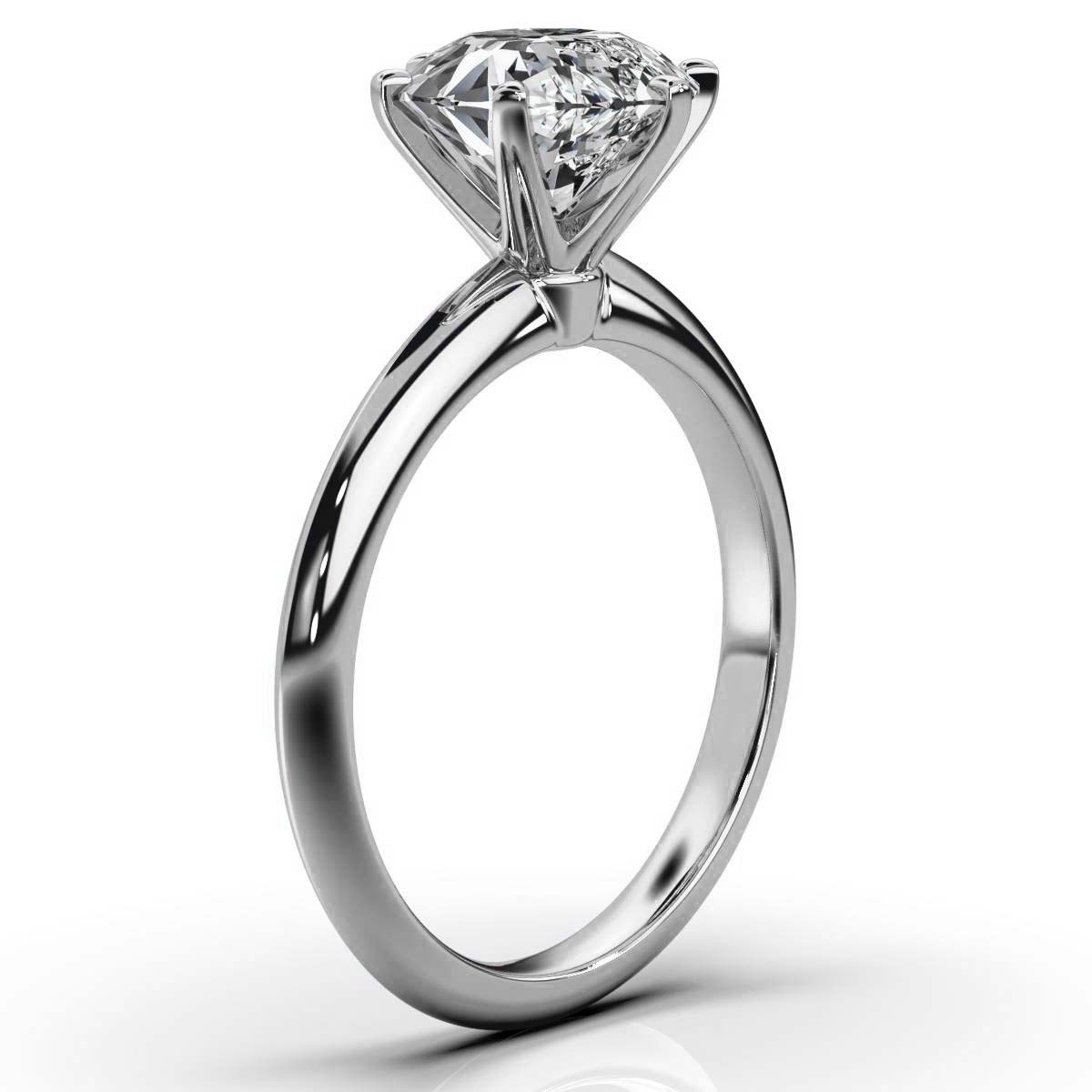 14K White Gold Adalira Solitaire Engagement Ring 