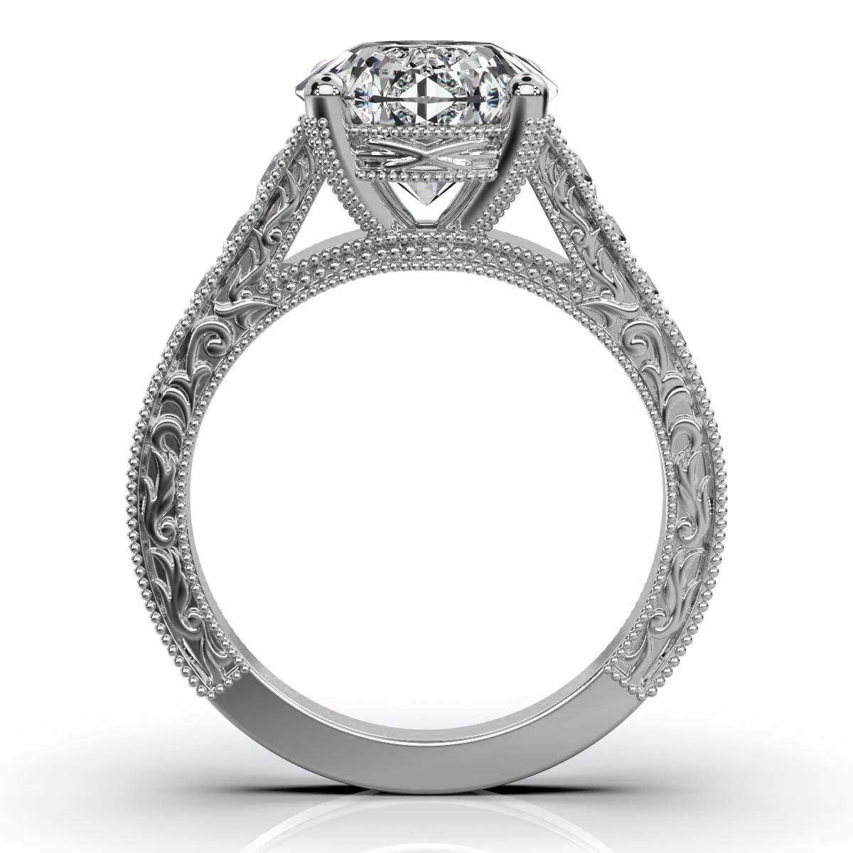 14K White Gold Libra Vintage Inspired Lab Grown Diamond Ring (1/2 ct. tw)
