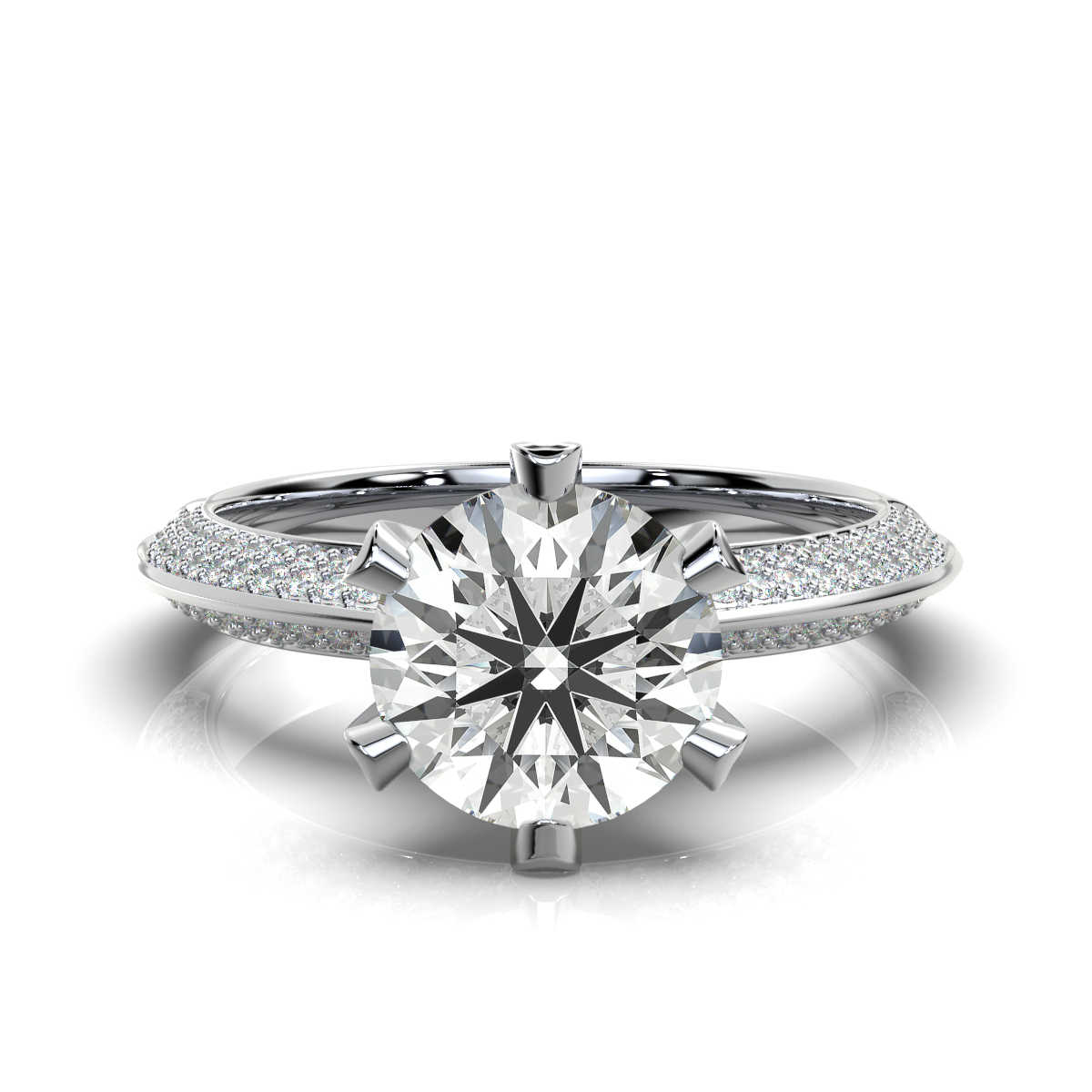 14K White Gold Annia Hidden Accents Lab Grown Diamond Ring (2/3 ct. tw)