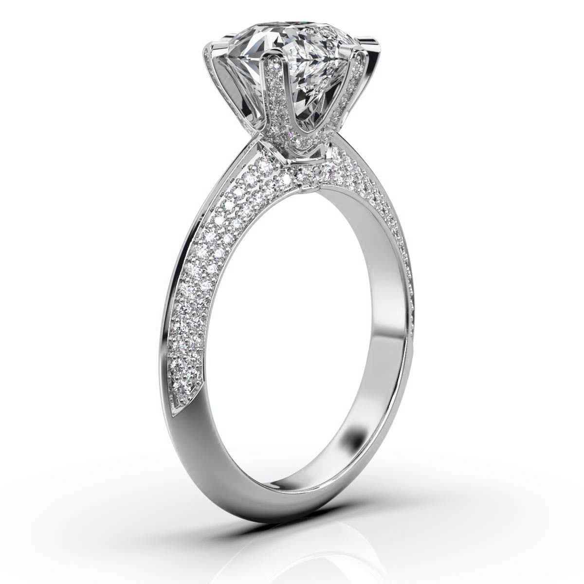 14K White Gold Annia Hidden Accents Lab Grown Diamond Ring (2/3 ct. tw)