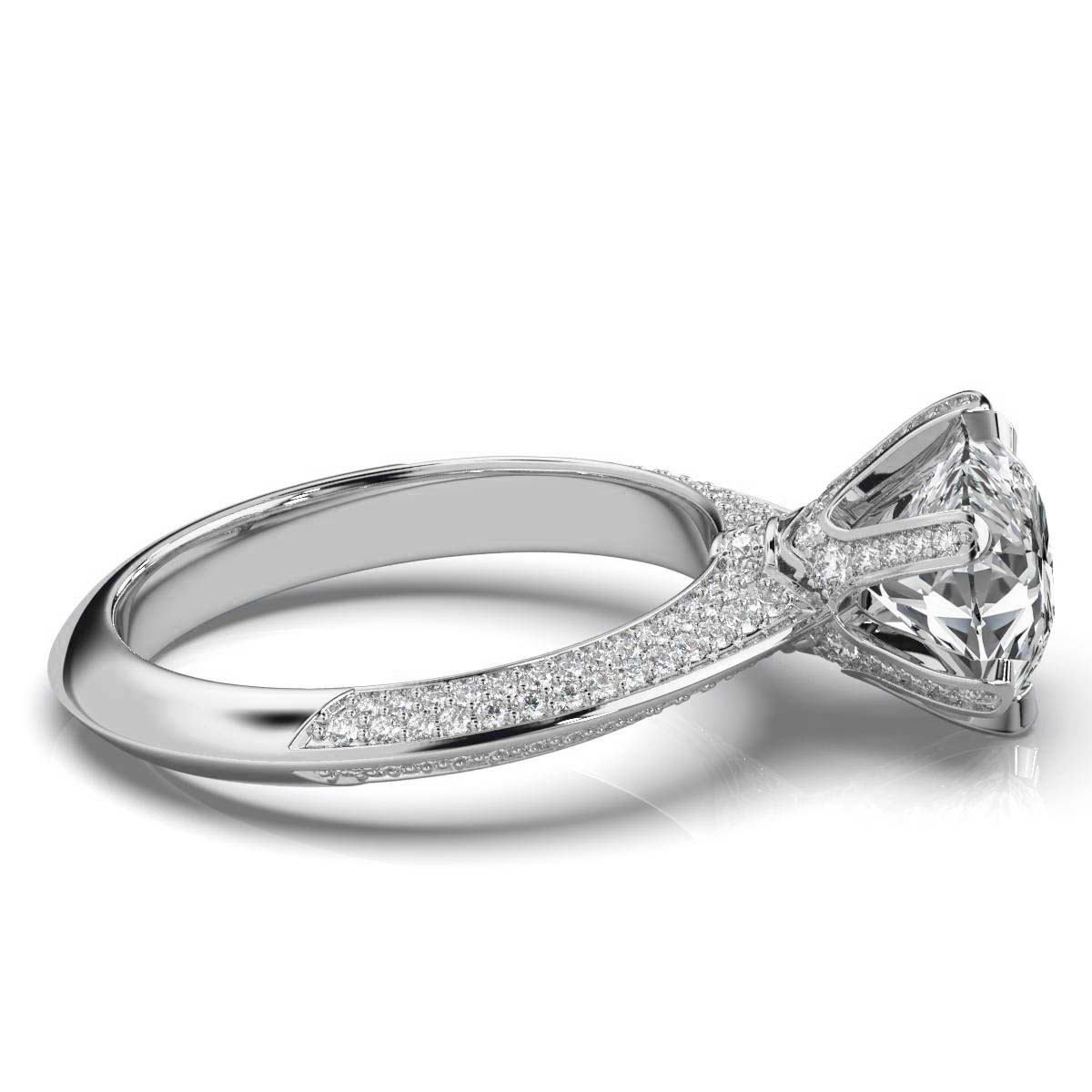 14K White Gold Annia Hidden Accents Lab Grown Diamond Ring (2/3 ct. tw)