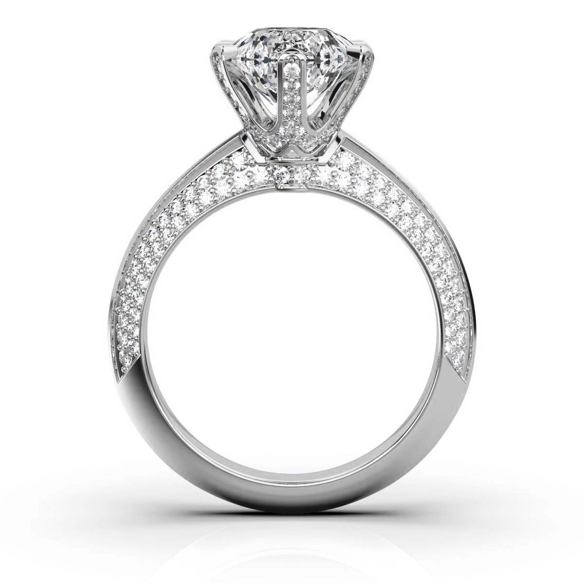 14K White Gold Annia Hidden Accents Lab Grown Diamond Ring (2/3 ct. tw)