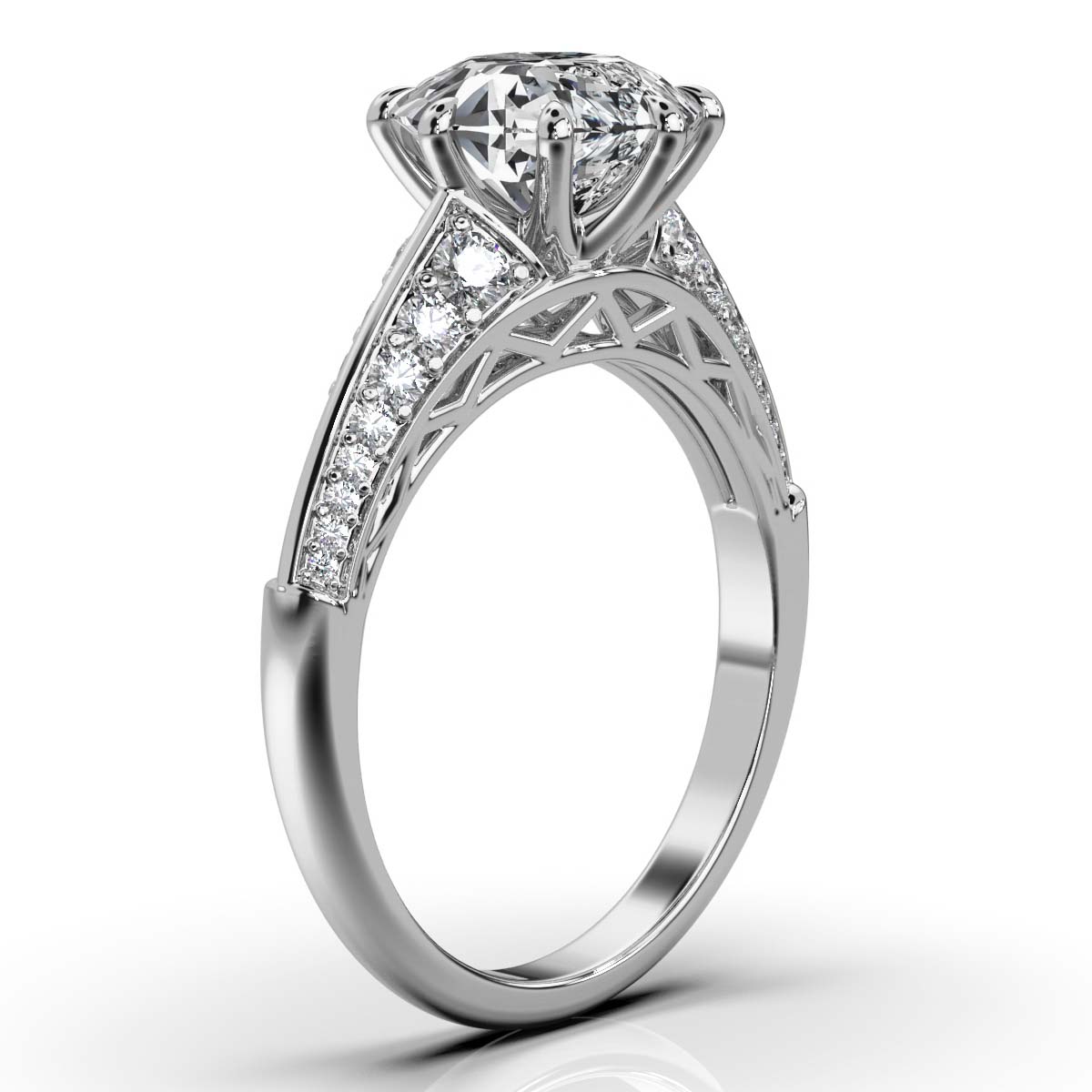 14K White Gold Olympia Accents Lab Grown Diamond Ring (1/3 ct. tw)
