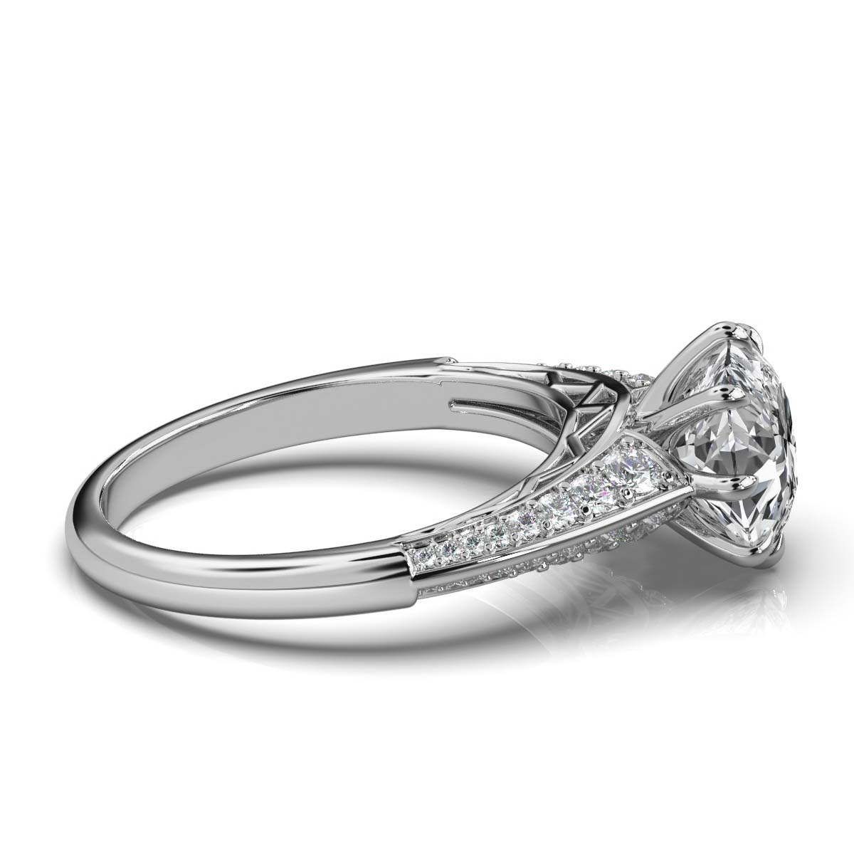 14K White Gold Olympia Accents Lab Grown Diamond Ring (1/3 ct. tw)