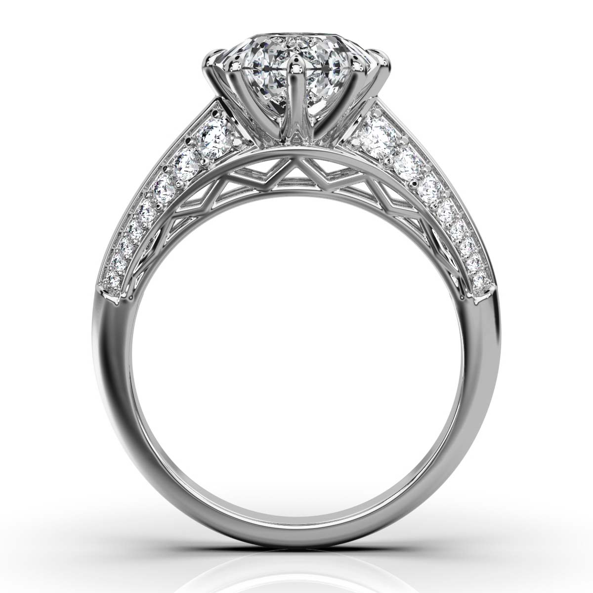 14K White Gold Olympia Accents Lab Grown Diamond Ring (1/3 ct. tw)