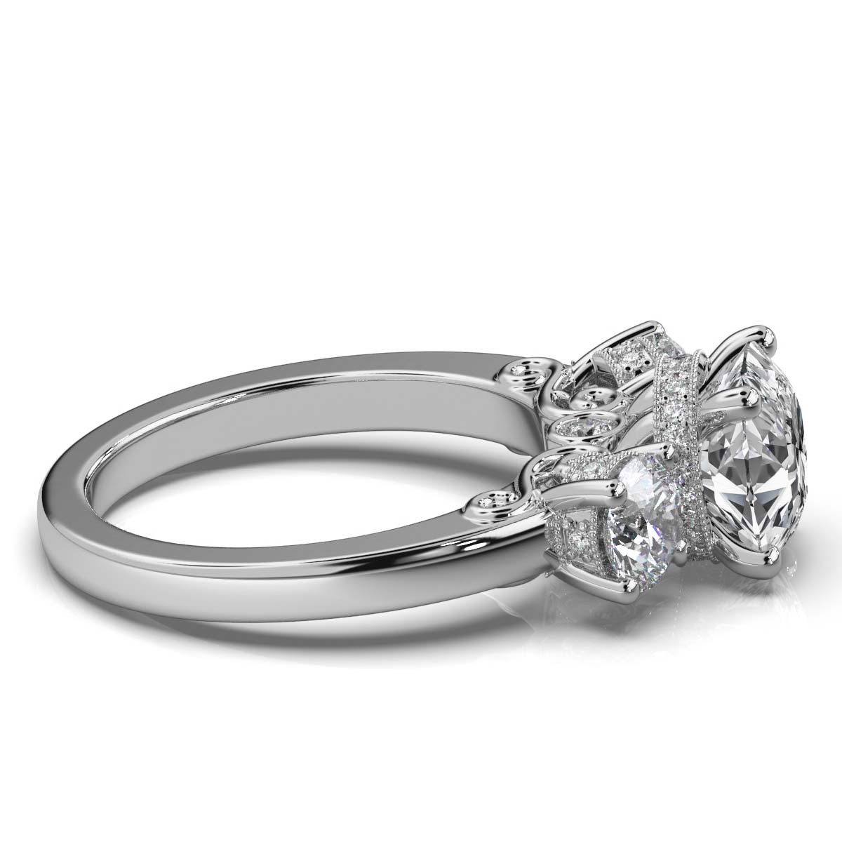 14K White Gold Ayla Nature Inspired Lab Grown Diamond Ring (1 1/5 ct. tw)
