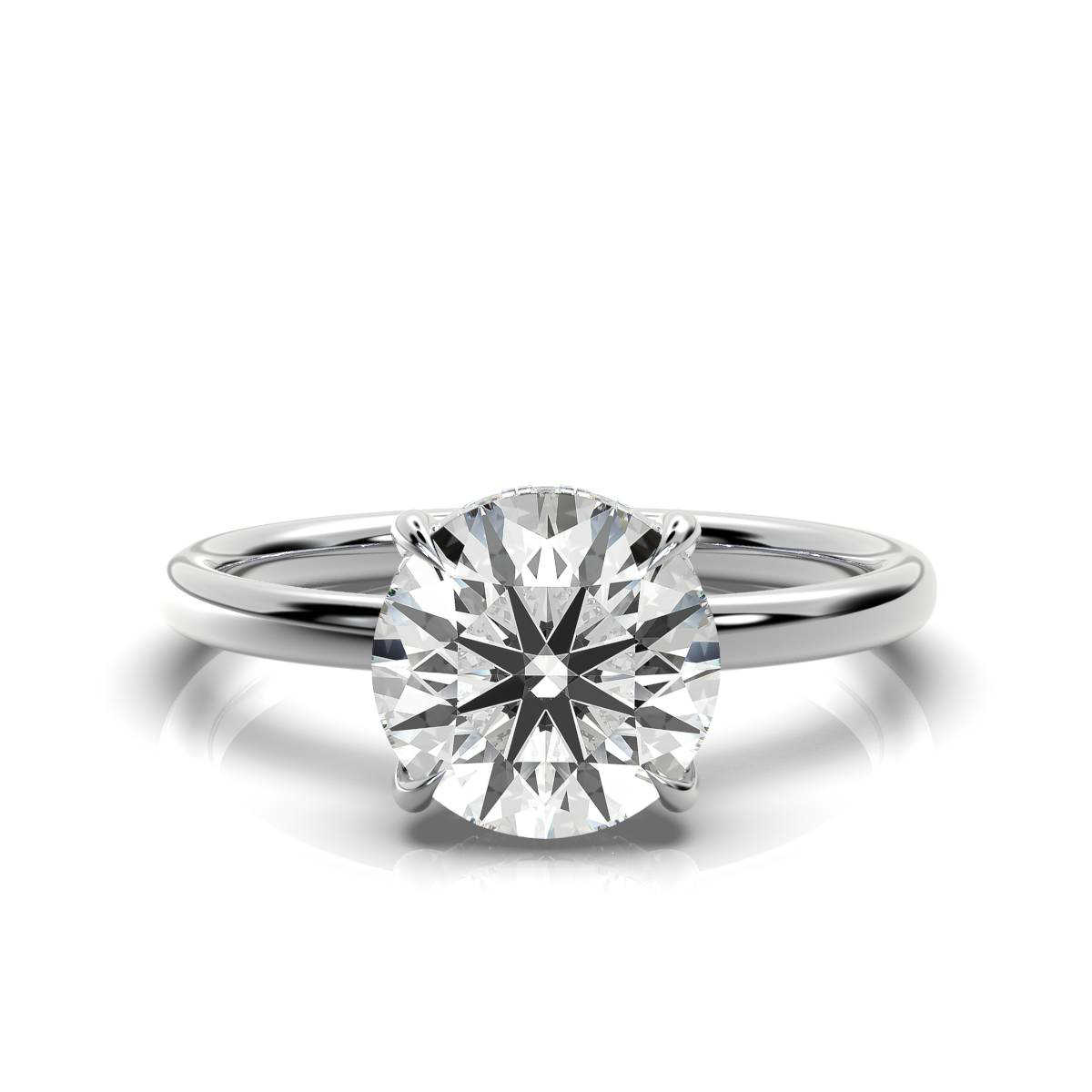 14K White Gold Marcella Hidden Accents Lab Grown Diamond Engagement Ring (1/10 ct. tw)