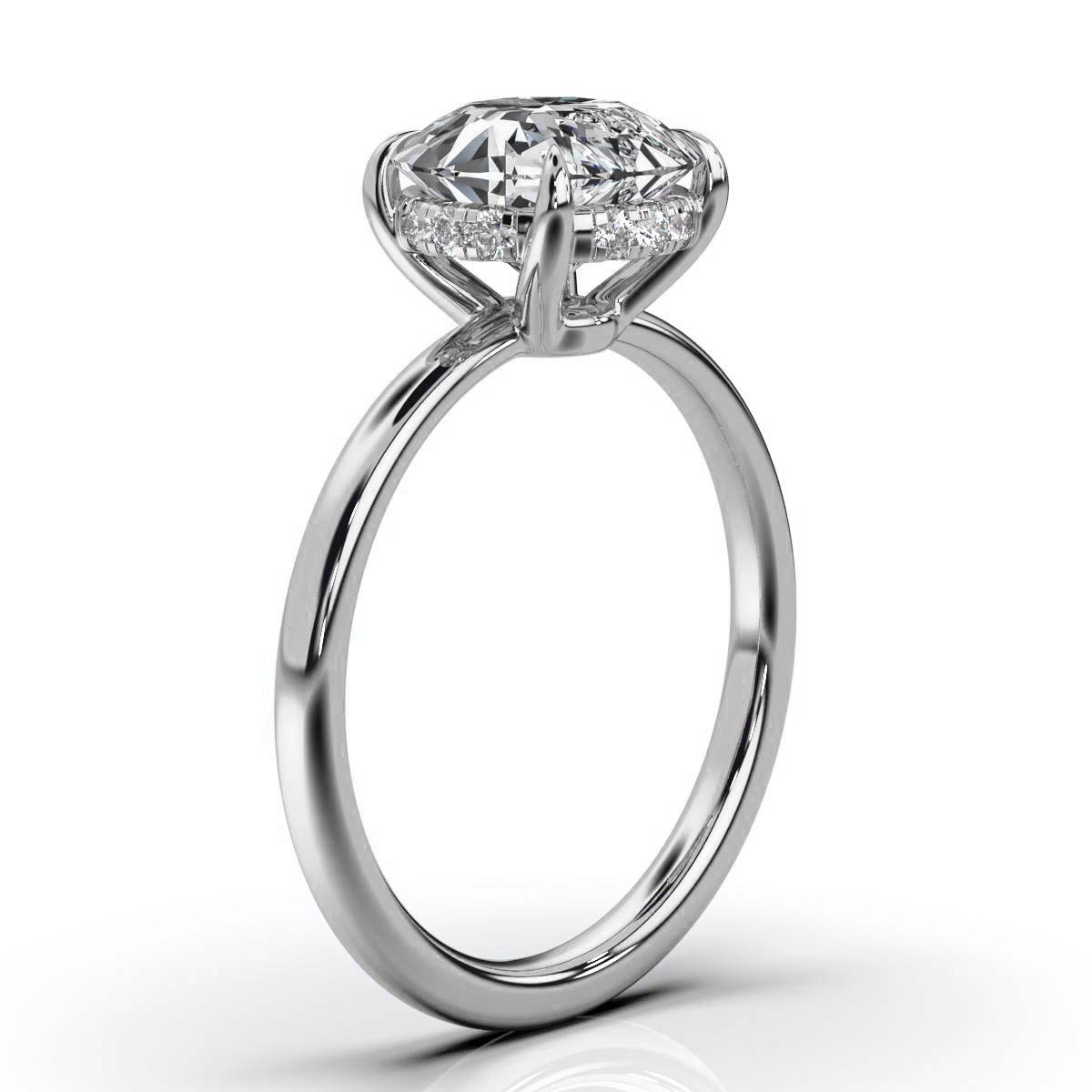 14K White Gold Marcella Hidden Accents Lab Grown Diamond Engagement Ring (1/10 ct. tw)