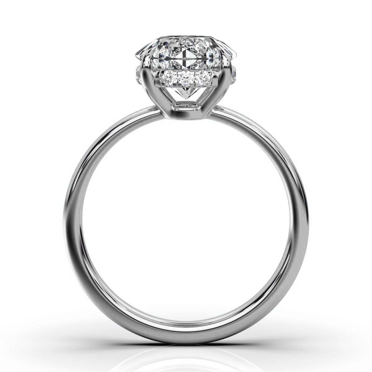 14K White Gold Marcella Hidden Accents Lab Grown Diamond Engagement Ring (1/10 ct. tw)
