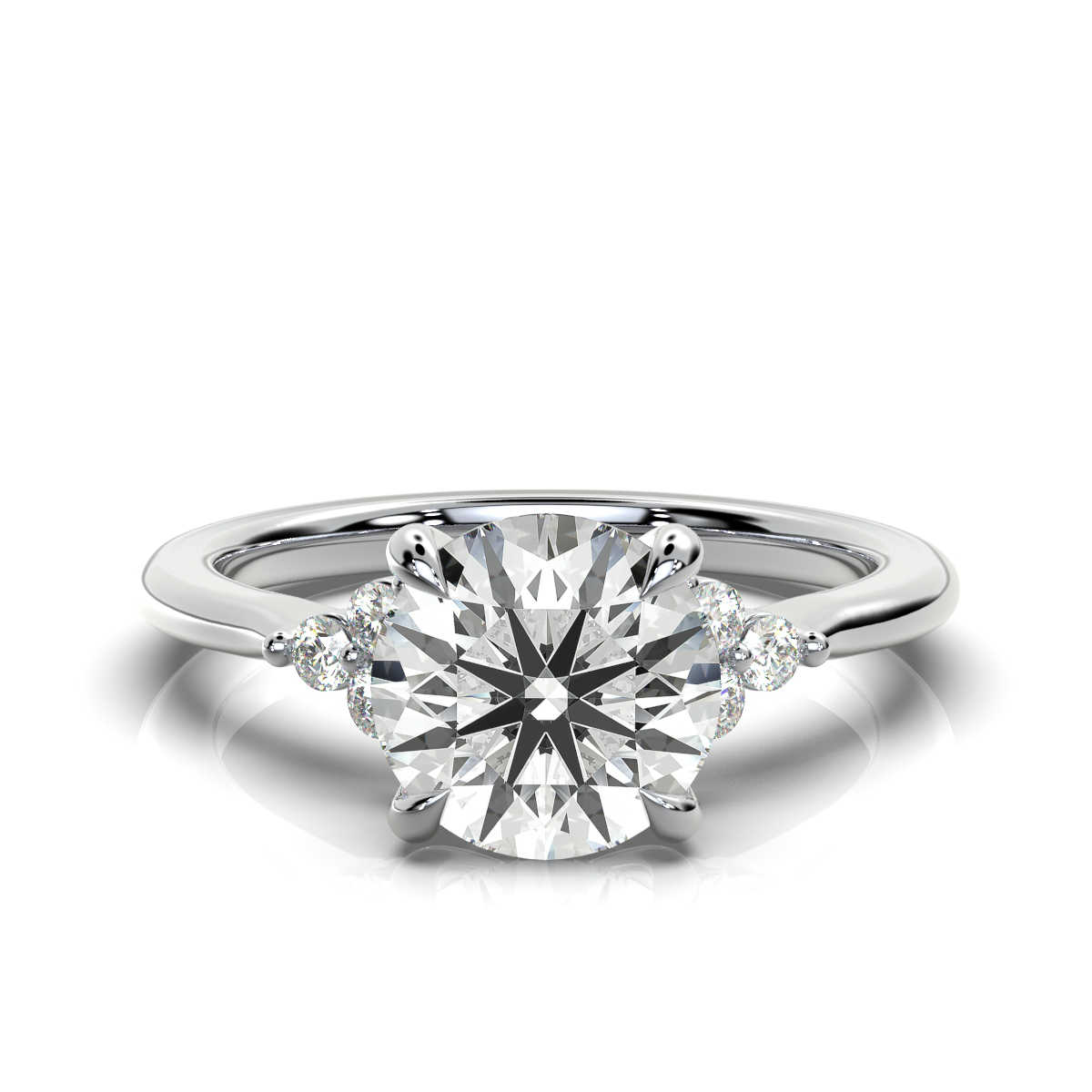 14K White Gold Aelia Accents Lab Grown Diamond Ring (1/10 ct. tw)