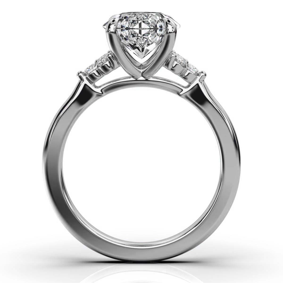 14K White Gold Aelia Accents Lab Grown Diamond Ring (1/10 ct. tw)
