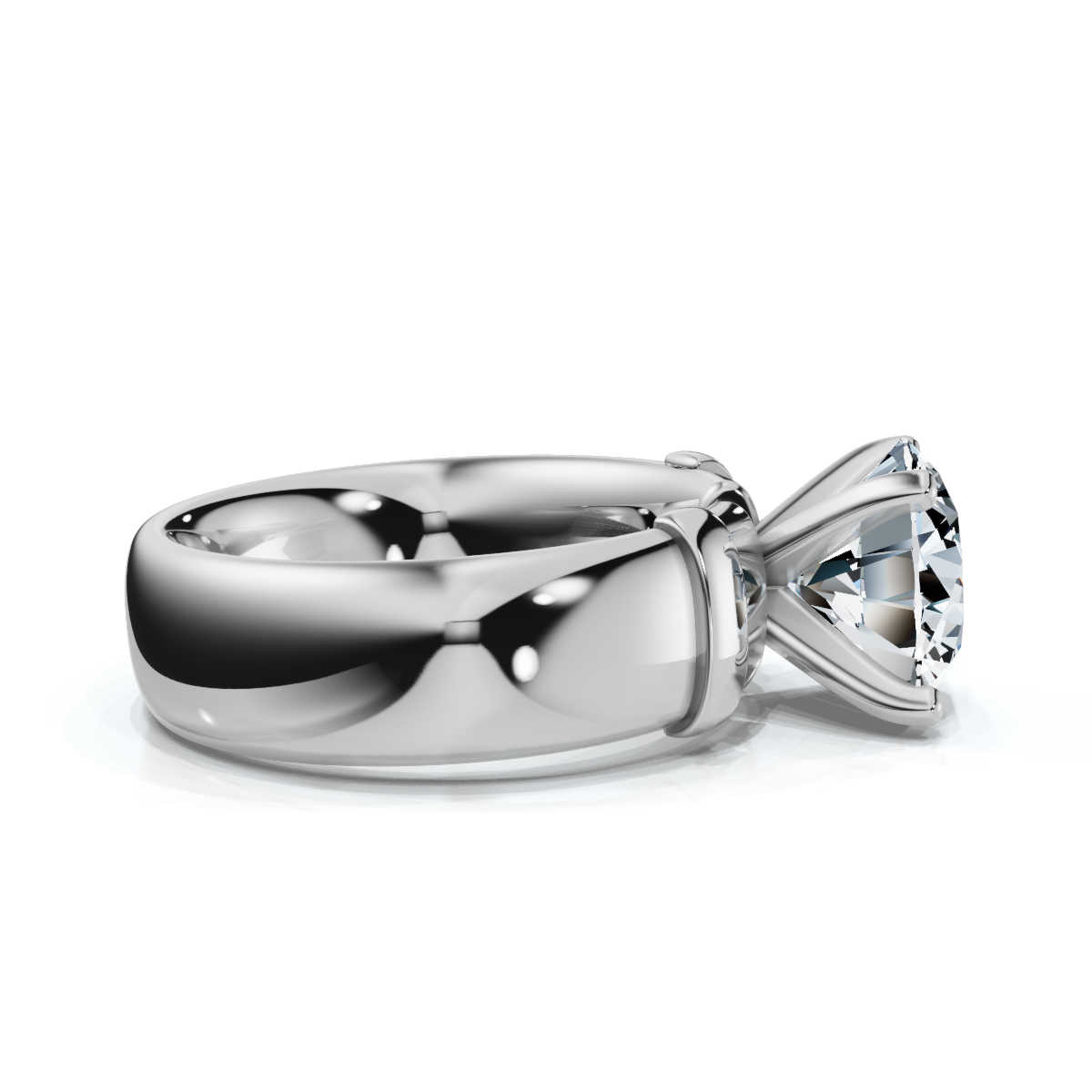 14K White Gold Solila Bold Luxurious Engagement Ring 
