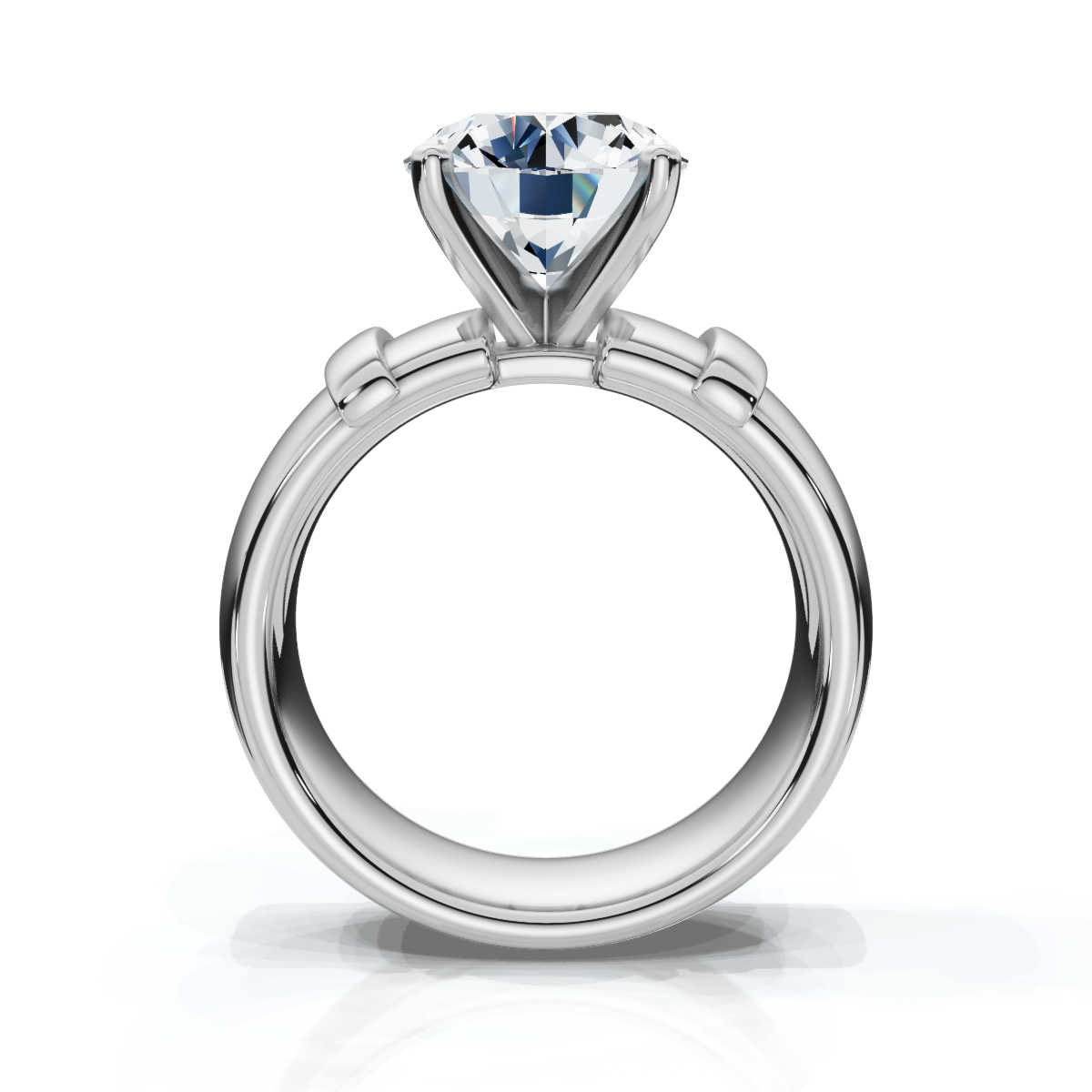 14K White Gold Solila Bold Luxurious Engagement Ring 