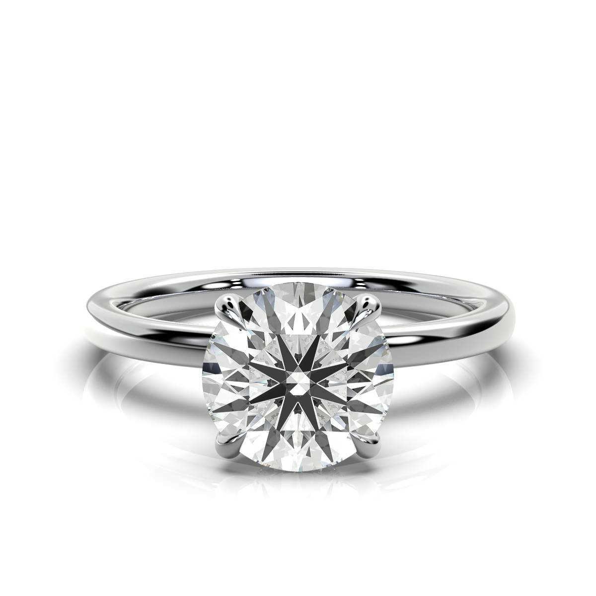 14K White Gold Lucina Hidden Accents Lab Grown Diamond Engagement Ring (1/20 ct. tw)