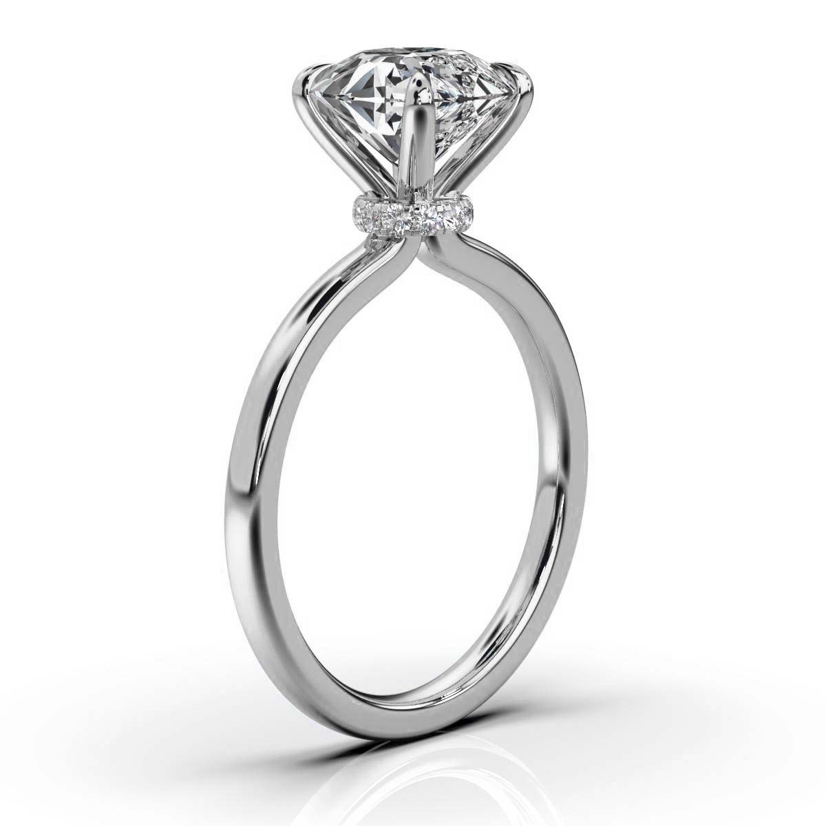14K White Gold Lucina Hidden Accents Lab Grown Diamond Engagement Ring (1/20 ct. tw)