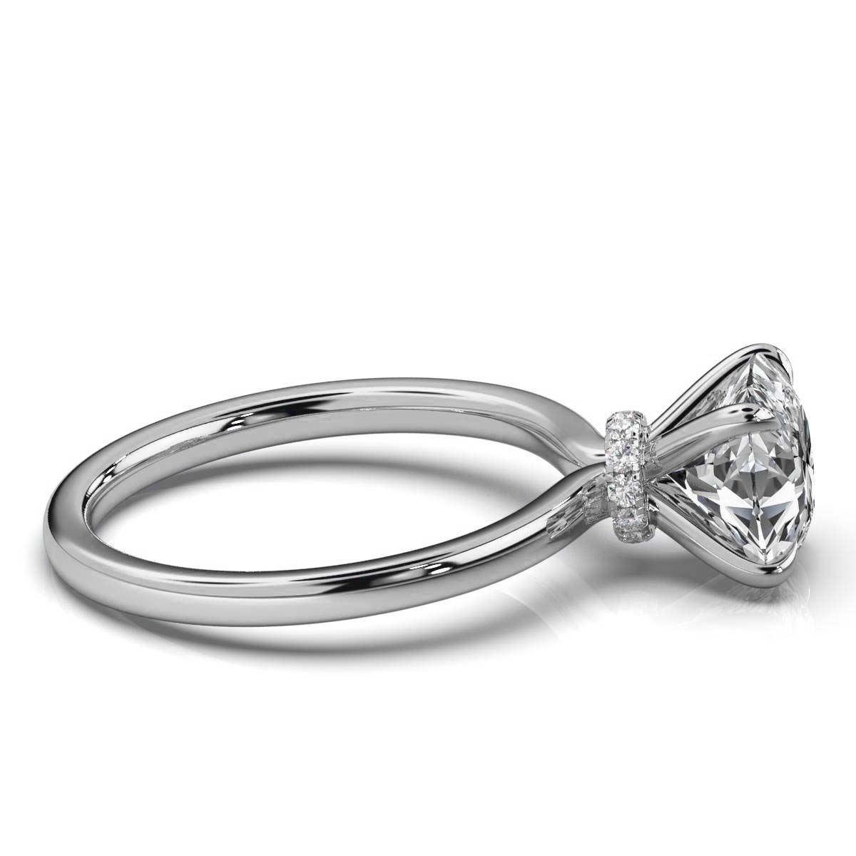 14K White Gold Lucina Hidden Accents Lab Grown Diamond Engagement Ring (1/20 ct. tw)