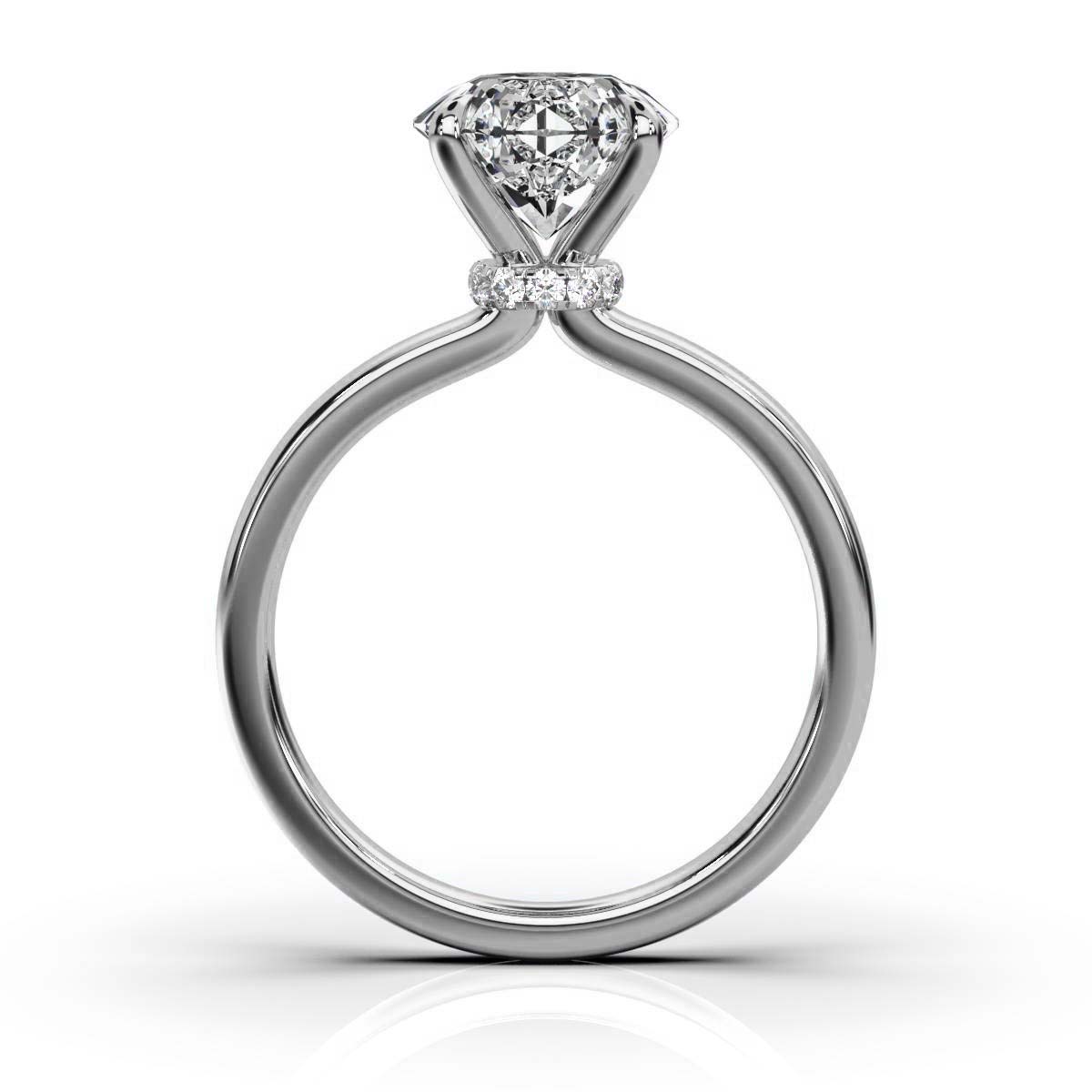 14K White Gold Lucina Hidden Accents Lab Grown Diamond Engagement Ring (1/20 ct. tw)