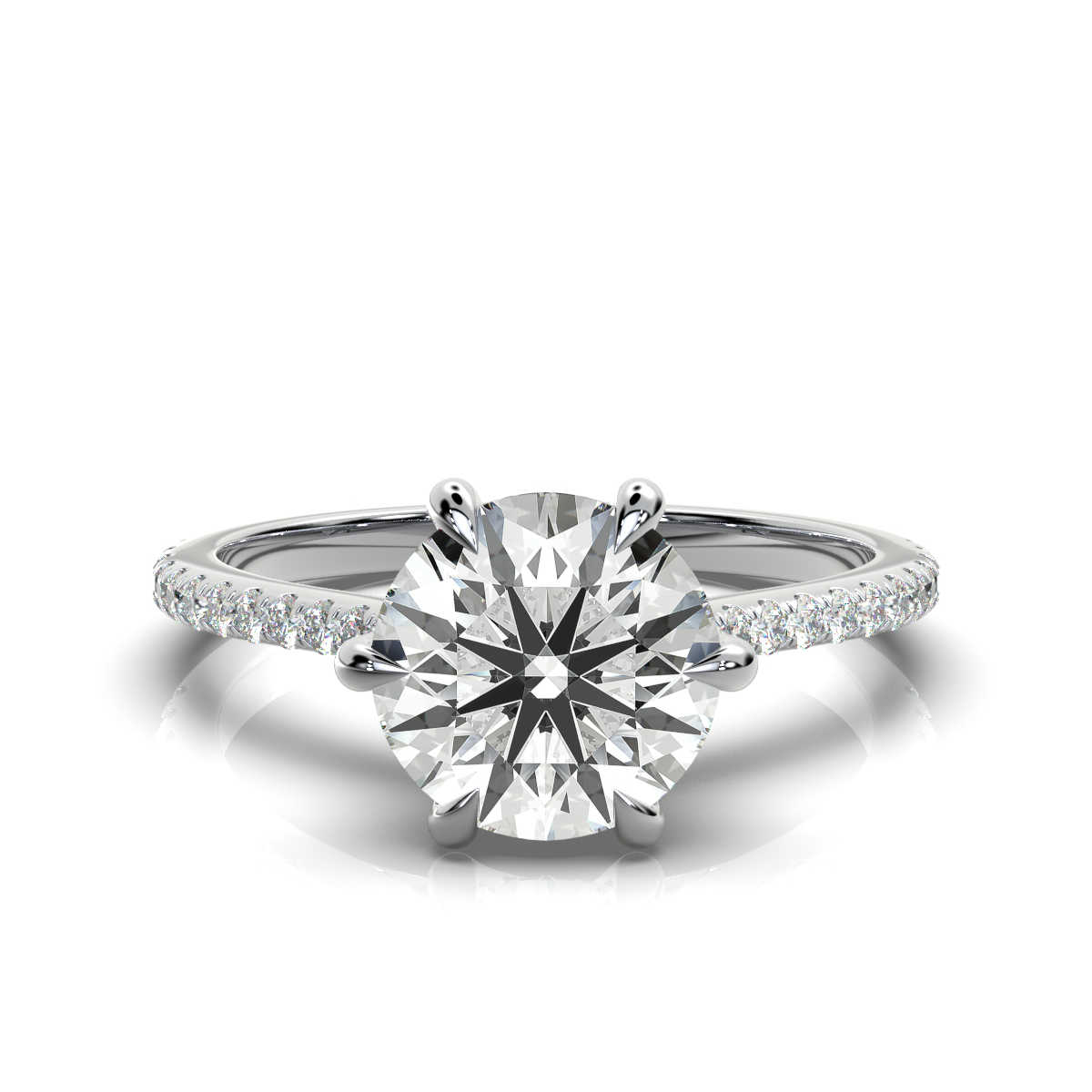 14K White Gold Cherry Lab Grown Diamond Engagement Ring (1/4 ct. tw)