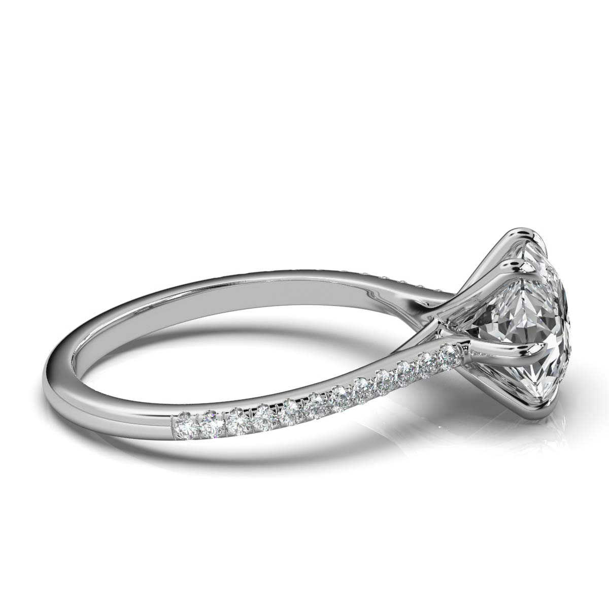 14K White Gold Cherry Lab Grown Diamond Engagement Ring (1/4 ct. tw)