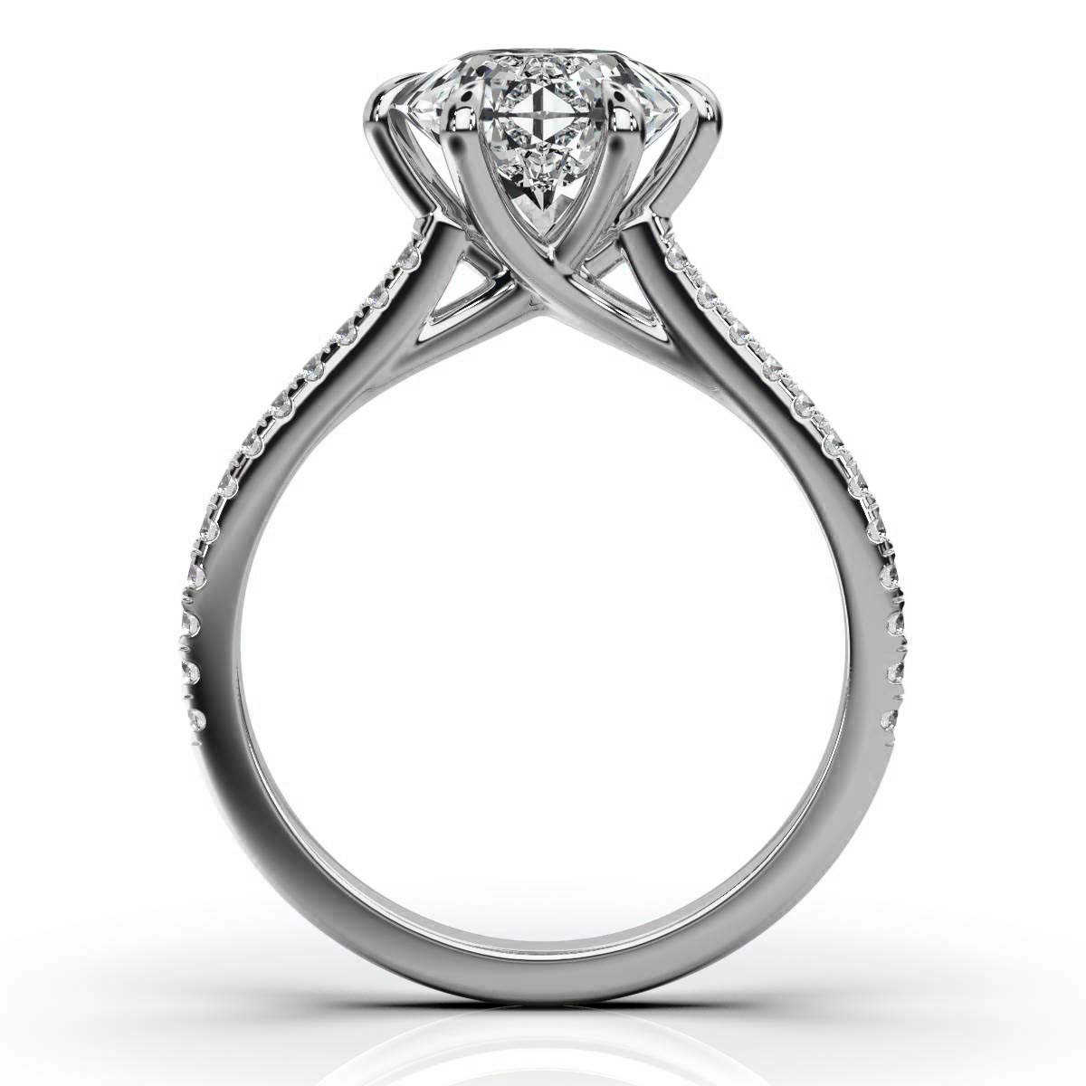 14K White Gold Cherry Lab Grown Diamond Engagement Ring (1/4 ct. tw)