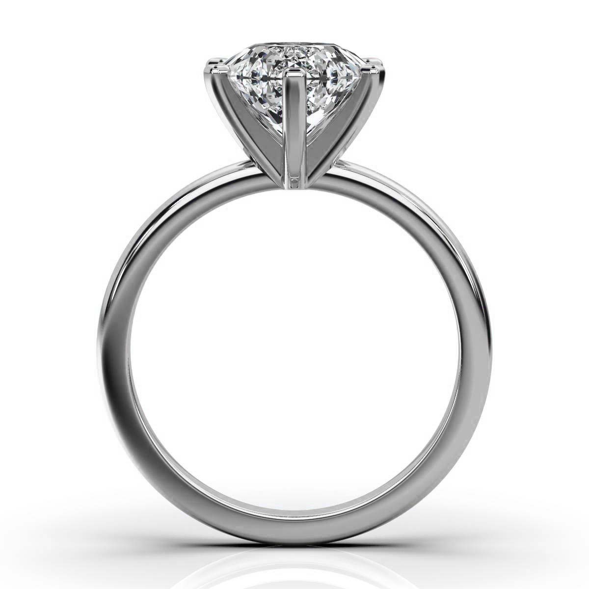 14K White Gold Wendy Luxurious Prong Solitaire Engagement Ring 