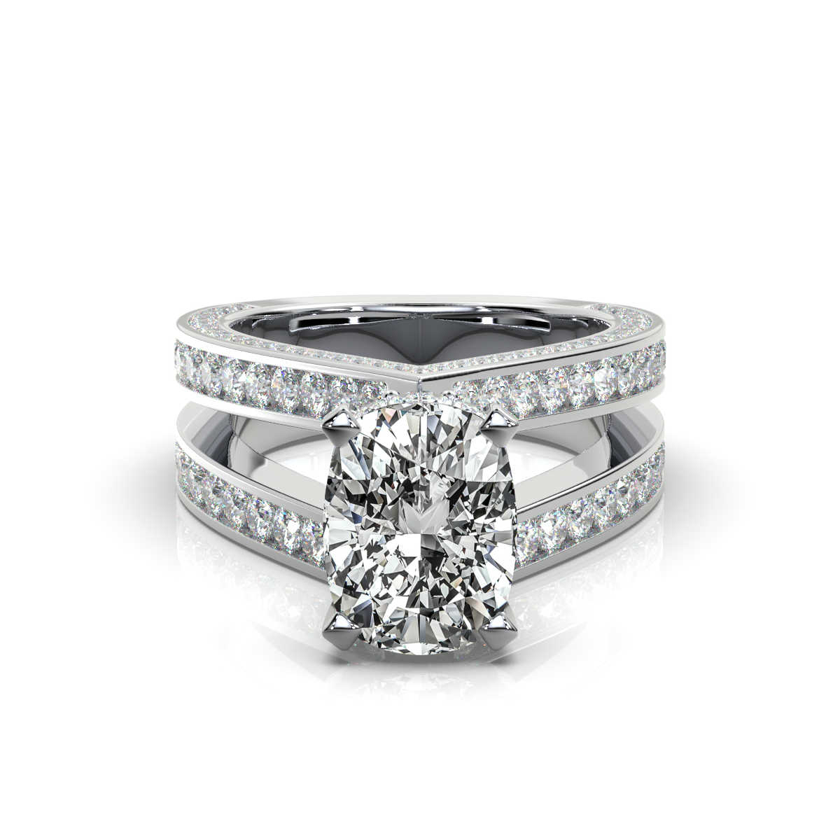 14K White Gold Sonnet Hidden Accents Lab Grown Diamond Ring (2 1/10 ct. tw)