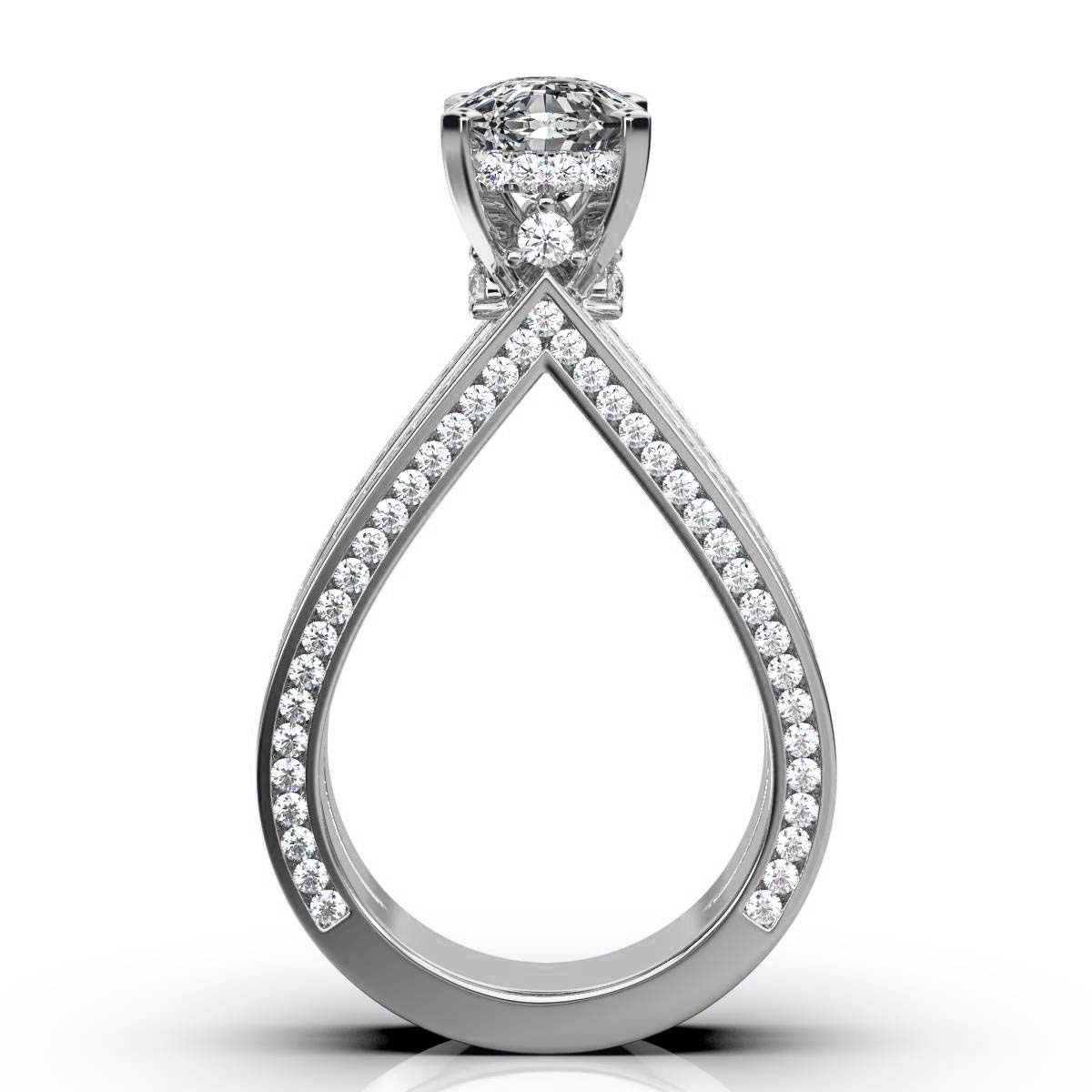 14K White Gold Sonnet Hidden Accents Lab Grown Diamond Ring (2 1/10 ct. tw)