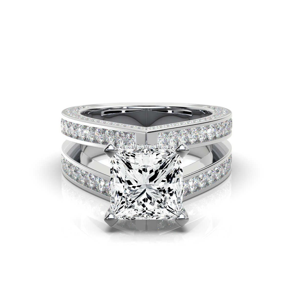 14K White Gold Sonnet Hidden Accents Lab Grown Diamond Ring (2 1/10 ct. tw)