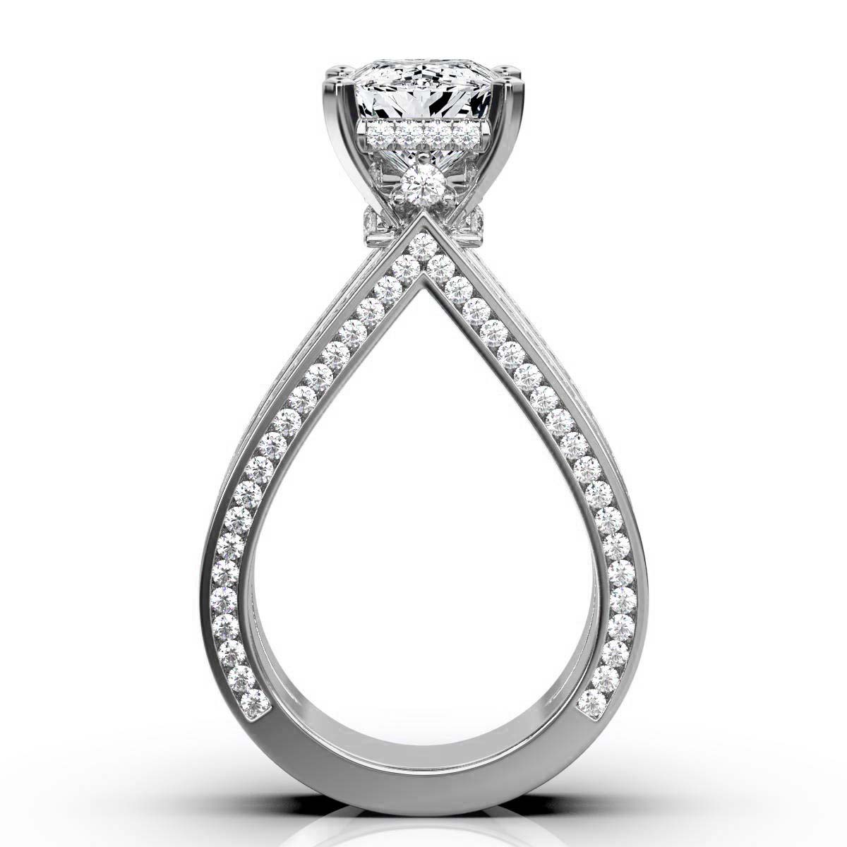 14K White Gold Sonnet Hidden Accents Lab Grown Diamond Ring (2 1/10 ct. tw)