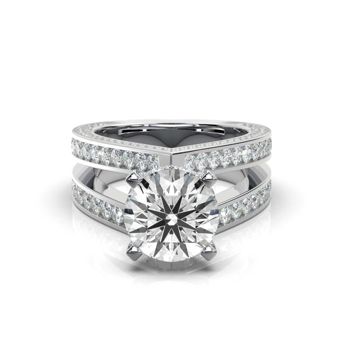 14K White Gold Sonnet Hidden Accents Lab Grown Diamond Ring (2 1/10 ct. tw)