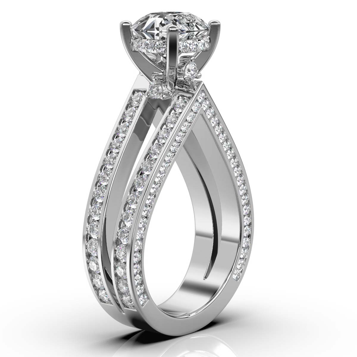 14K White Gold Sonnet Hidden Accents Lab Grown Diamond Ring (2 1/10 ct. tw)
