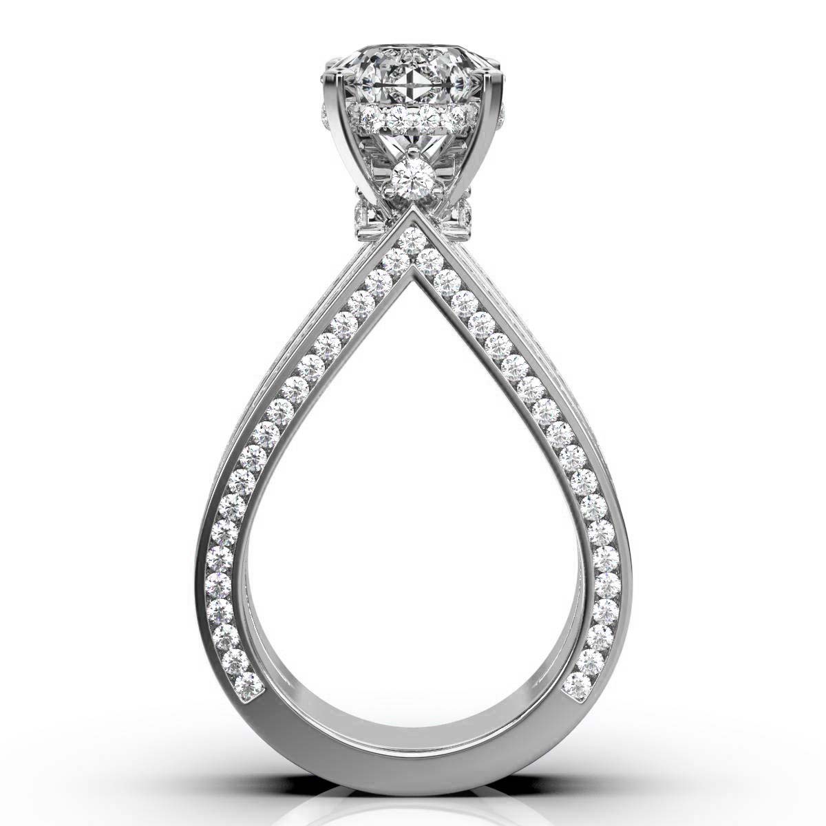 14K White Gold Sonnet Hidden Accents Lab Grown Diamond Ring (2 1/10 ct. tw)