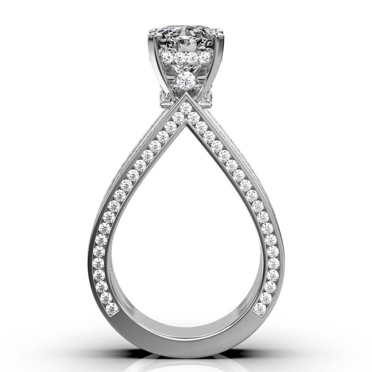 14K White Gold Sonnet Hidden Accents Lab Grown Diamond Ring (2 1/10 ct. tw)
