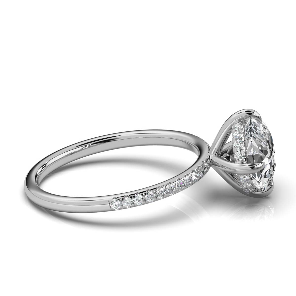 14K White Gold Arella Hidden Accents Lab Grown Diamond Ring (1/3 ct. tw)