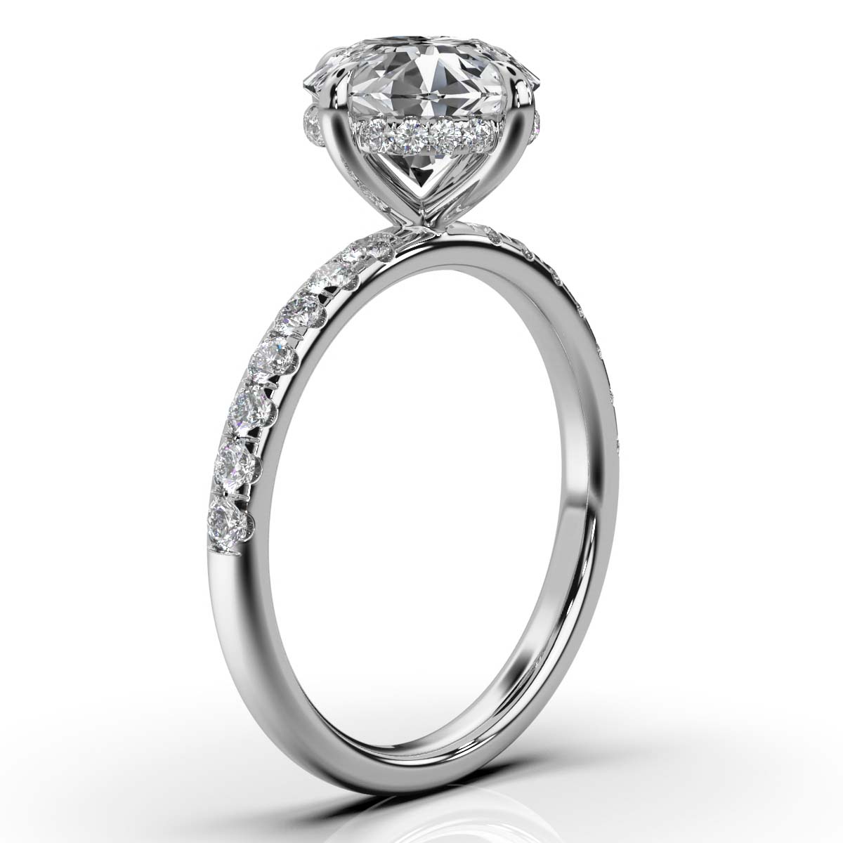 14K White Gold Arella Hidden Accents Lab Grown Diamond Ring (1/2 ct. tw)
