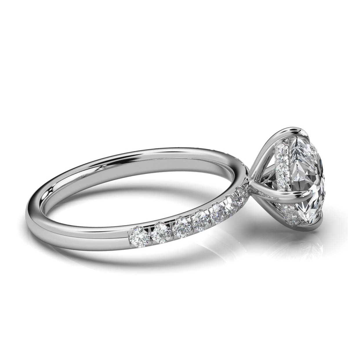 14K White Gold Arella Hidden Accents Lab Grown Diamond Ring (1/2 ct. tw)