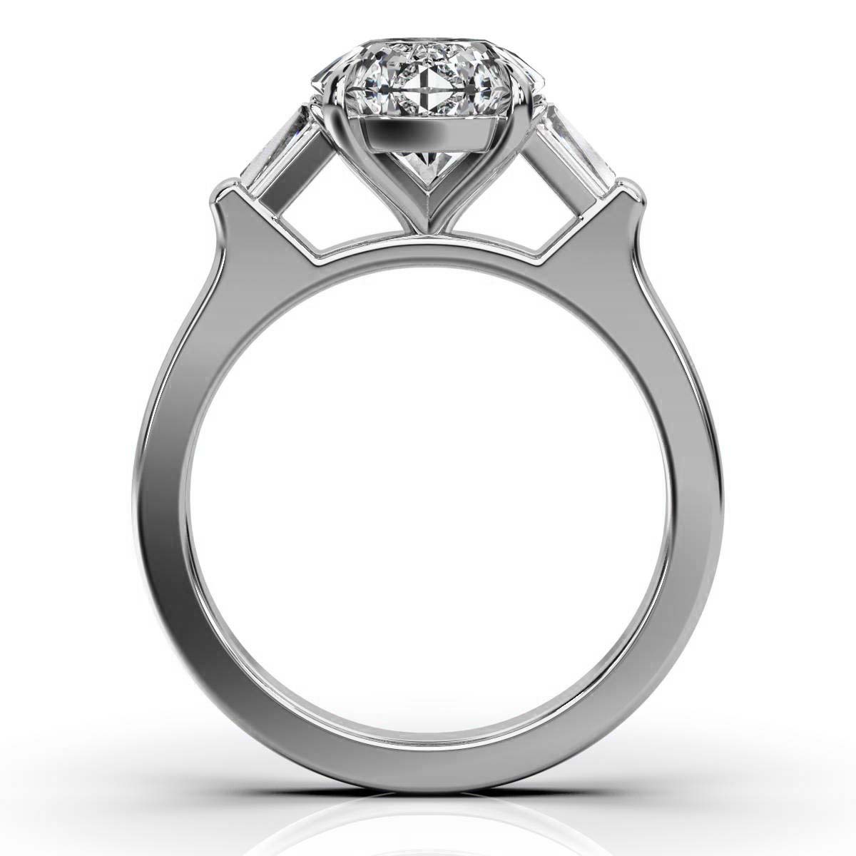 14K White Gold Keyla Three Stone Tapered Baguette Lab Grown Diamond Ring (1/4 ct. tw)